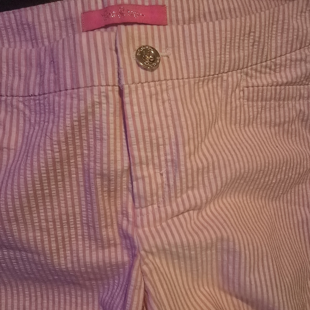 Lilly Pulitzer Pink and White Striped Shorts